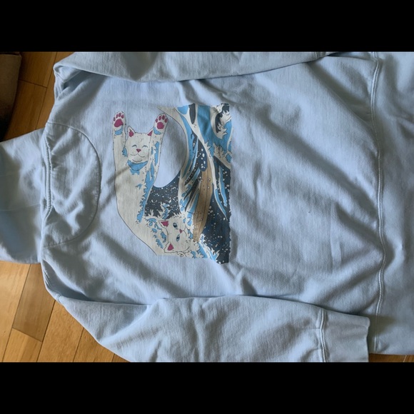 RIPNDIP Great Wave Of Nerm Light Blue Hoodie - Picture 2 of 2